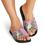 Australia Breast Cancer Awareness Slide Sandals Pink Cockatoo Ribbon Aboriginal Dot Art