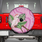 Australia Breast Cancer Awareness Spare Tire Cover Pink Cockatoo Ribbon Aboriginal Dot Art