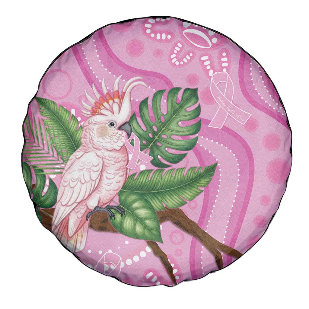 Australia Breast Cancer Awareness Spare Tire Cover Pink Cockatoo Ribbon Aboriginal Dot Art