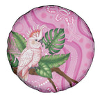 Australia Breast Cancer Awareness Spare Tire Cover Pink Cockatoo Ribbon Aboriginal Dot Art