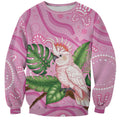 Australia Breast Cancer Awareness Sweatshirt Pink Cockatoo Ribbon Aboriginal Dot Art