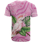 Australia Breast Cancer Awareness T Shirt Pink Cockatoo Ribbon Aboriginal Dot Art