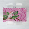 Australia Breast Cancer Awareness Tablecloth Pink Cockatoo Ribbon Aboriginal Dot Art