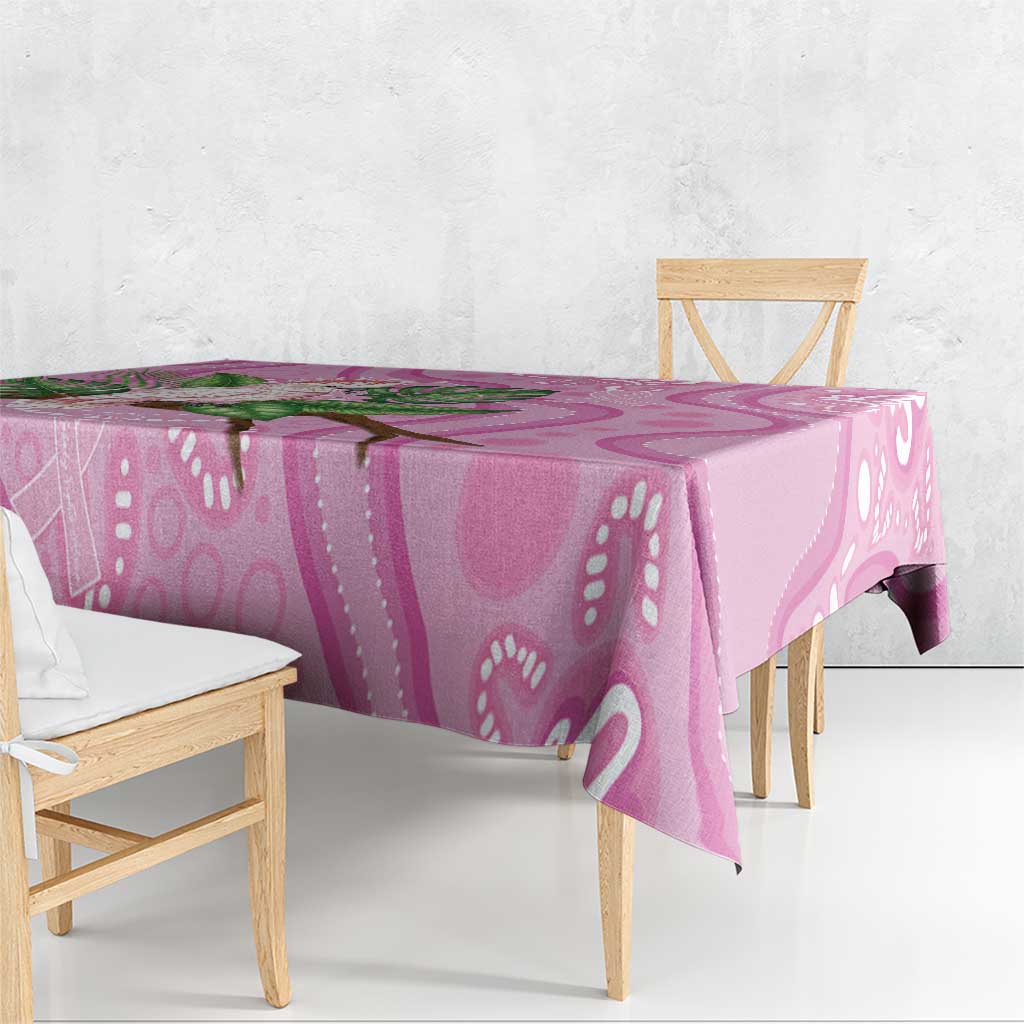 Australia Breast Cancer Awareness Tablecloth Pink Cockatoo Ribbon Aboriginal Dot Art