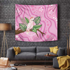 Australia Breast Cancer Awareness Tapestry Pink Cockatoo Ribbon Aboriginal Dot Art