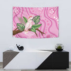 Australia Breast Cancer Awareness Tapestry Pink Cockatoo Ribbon Aboriginal Dot Art