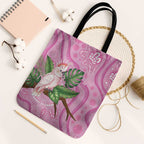Australia Breast Cancer Awareness Tote Bag Pink Cockatoo Ribbon Aboriginal Dot Art