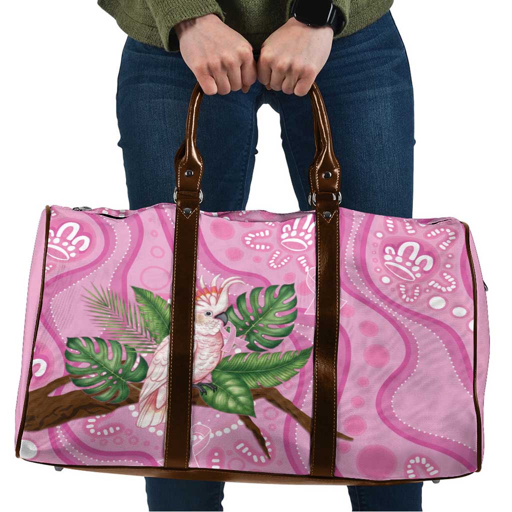 Australia Breast Cancer Awareness Travel Bag Pink Cockatoo Ribbon Aboriginal Dot Art