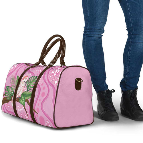 Australia Breast Cancer Awareness Travel Bag Pink Cockatoo Ribbon Aboriginal Dot Art