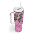 Australia Breast Cancer Awareness Tumbler With Handle Pink Cockatoo Ribbon Aboriginal Dot Art