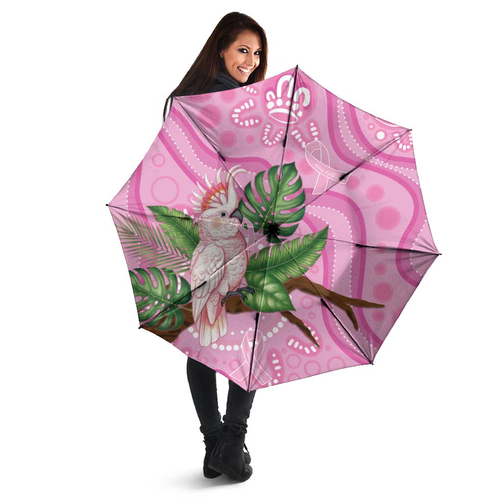 Australia Breast Cancer Awareness Umbrella Pink Cockatoo Ribbon Aboriginal Dot Art