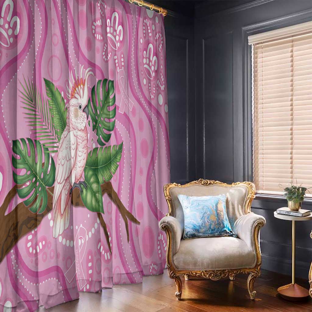 Australia Breast Cancer Awareness Window Curtain Pink Cockatoo Ribbon Aboriginal Dot Art