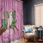 Australia Breast Cancer Awareness Window Curtain Pink Cockatoo Ribbon Aboriginal Dot Art