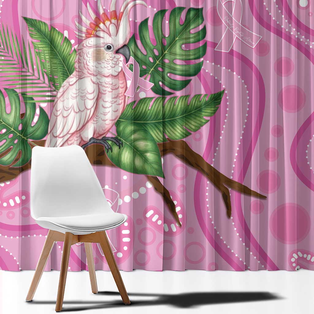 Australia Breast Cancer Awareness Window Curtain Pink Cockatoo Ribbon Aboriginal Dot Art