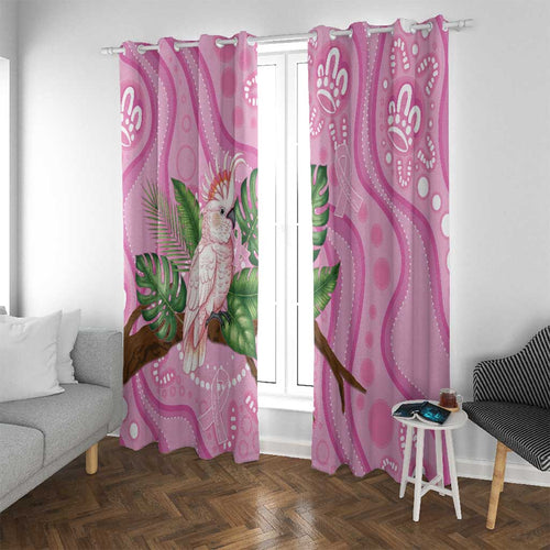 Australia Breast Cancer Awareness Window Curtain Pink Cockatoo Ribbon Aboriginal Dot Art