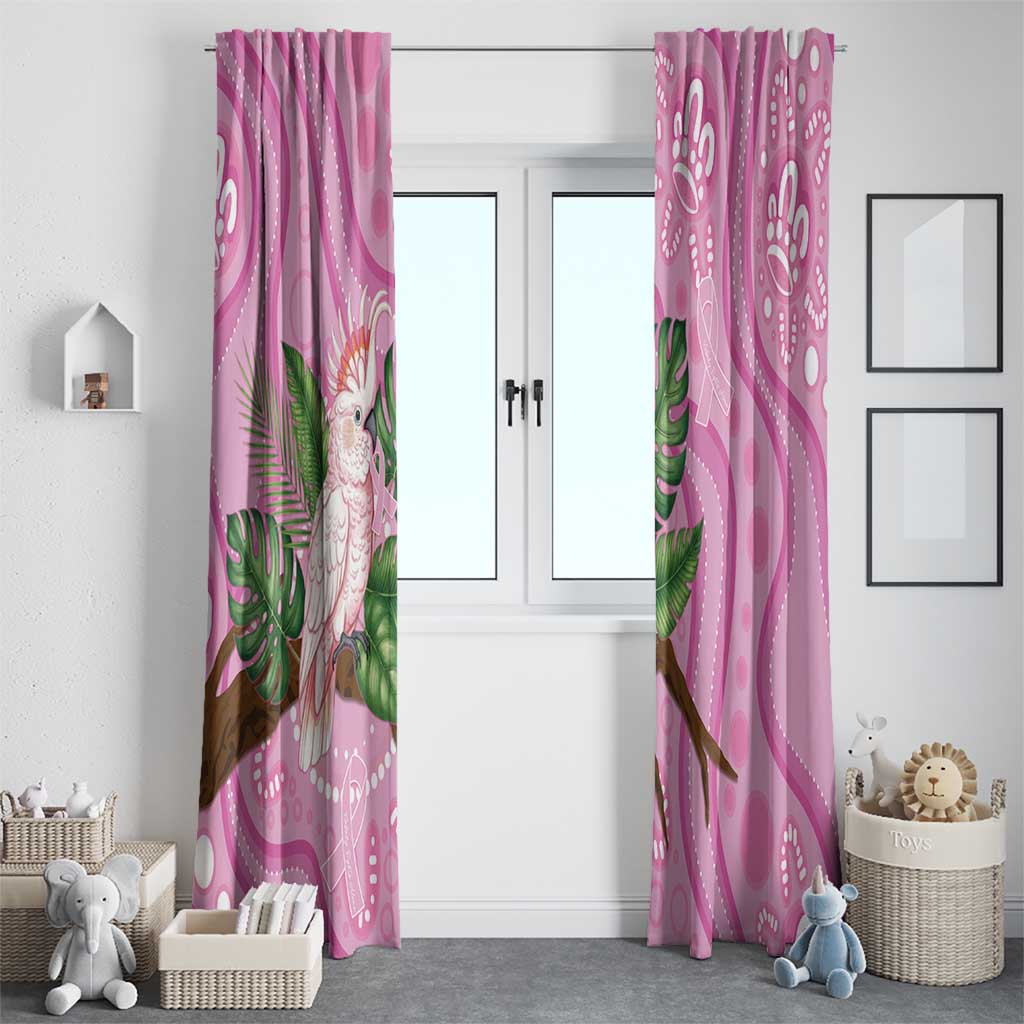 Australia Breast Cancer Awareness Window Curtain Pink Cockatoo Ribbon Aboriginal Dot Art