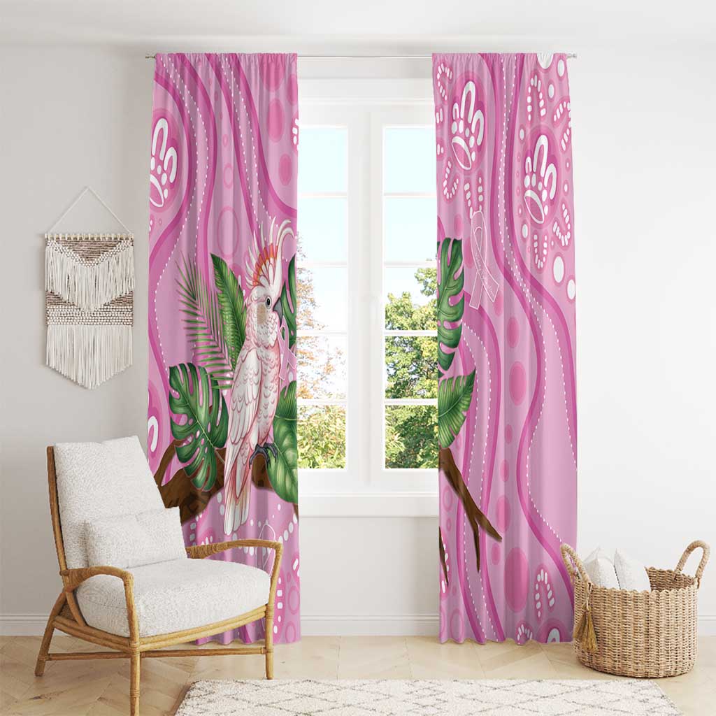 Australia Breast Cancer Awareness Window Curtain Pink Cockatoo Ribbon Aboriginal Dot Art