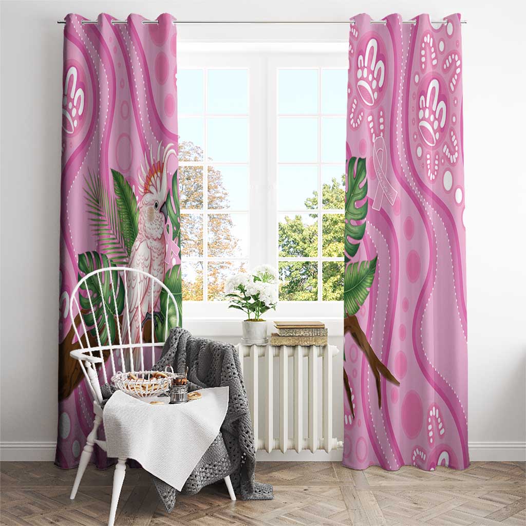 Australia Breast Cancer Awareness Window Curtain Pink Cockatoo Ribbon Aboriginal Dot Art