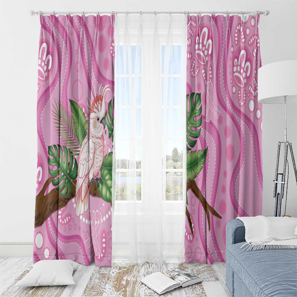 Australia Breast Cancer Awareness Window Curtain Pink Cockatoo Ribbon Aboriginal Dot Art
