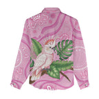 Australia Breast Cancer Awareness Women Casual Shirt Pink Cockatoo Ribbon Aboriginal Dot Art