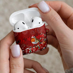 Australia Red - capped Robin Christmas In July AirPods Case Aussie Passerine Bird Merry Xmas