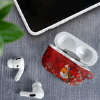 Australia Red - capped Robin Christmas In July AirPods Case Aussie Passerine Bird Merry Xmas