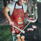 Australia Red - capped Robin Christmas In July Apron Aussie Passerine Bird Merry Xmas