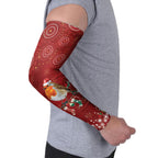 Australia Red - capped Robin Christmas In July Arm Sleeves Aussie Passerine Bird Merry Xmas