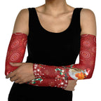 Australia Red - capped Robin Christmas In July Arm Sleeves Aussie Passerine Bird Merry Xmas