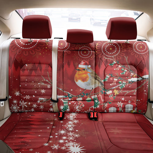 Australia Red - capped Robin Christmas In July Back Car Seat Cover Aussie Passerine Bird Merry Xmas