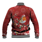 Australia Red - capped Robin Christmas In July Baseball Jacket Aussie Passerine Bird Merry Xmas