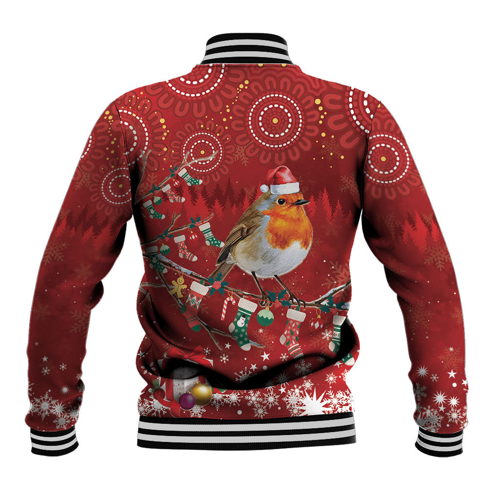 Australia Red - capped Robin Christmas In July Baseball Jacket Aussie Passerine Bird Merry Xmas
