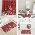 Australia Red - capped Robin Christmas In July Bathroom Set Aussie Passerine Bird Merry Xmas