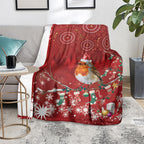 Australia Red - capped Robin Christmas In July Blanket Aussie Passerine Bird Merry Xmas