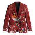 Australia Red - capped Robin Christmas In July Blazer Aussie Passerine Bird Merry Xmas