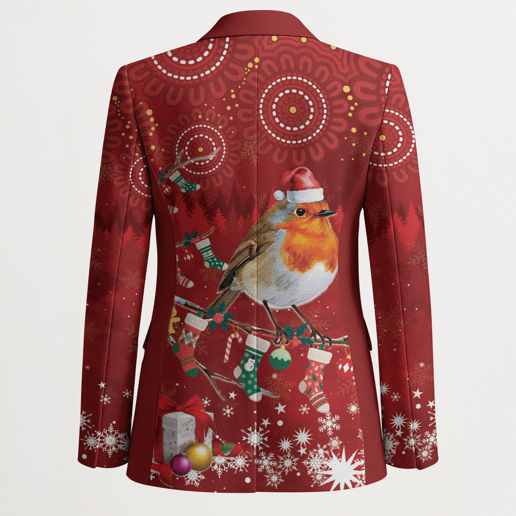 Australia Red - capped Robin Christmas In July Blazer Aussie Passerine Bird Merry Xmas