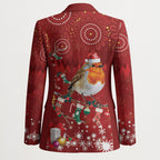 Australia Red - capped Robin Christmas In July Blazer Aussie Passerine Bird Merry Xmas
