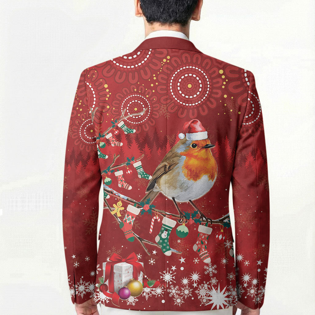 Australia Red - capped Robin Christmas In July Blazer Aussie Passerine Bird Merry Xmas