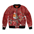 Australia Red - capped Robin Christmas In July Bomber Jacket Aussie Passerine Bird Merry Xmas