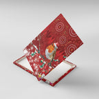 Australia Red - capped Robin Christmas In July Canvas Wall Art Aussie Passerine Bird Merry Xmas