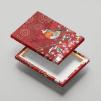 Australia Red - capped Robin Christmas In July Canvas Wall Art Aussie Passerine Bird Merry Xmas