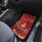 Australia Red - capped Robin Christmas In July Car Mats Aussie Passerine Bird Merry Xmas