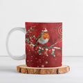 Australia Red - capped Robin Christmas In July Ceramic Mug Aussie Passerine Bird Merry Xmas