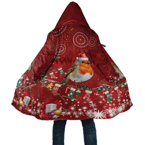 Australia Red - capped Robin Christmas In July Cloak Aussie Passerine Bird Merry Xmas