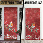 Australia Red - capped Robin Christmas In July Door Cover Aussie Passerine Bird Merry Xmas