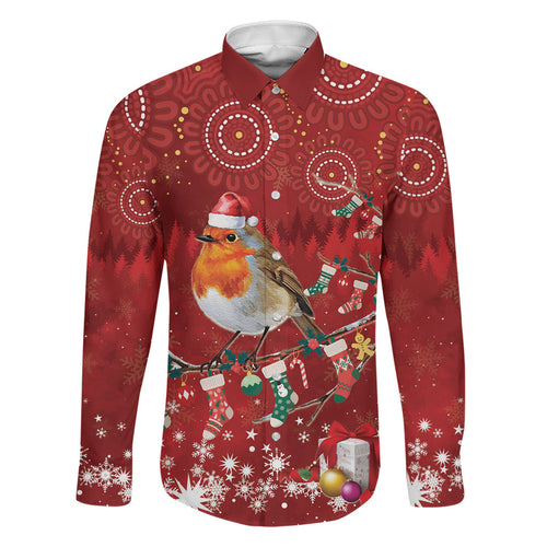 Australia Red - capped Robin Christmas In July Family Matching Puletasi and Hawaiian Shirt Aussie Passerine Bird Merry Xmas