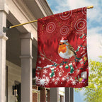 Australia Red - capped Robin Christmas In July Garden Flag Aussie Passerine Bird Merry Xmas