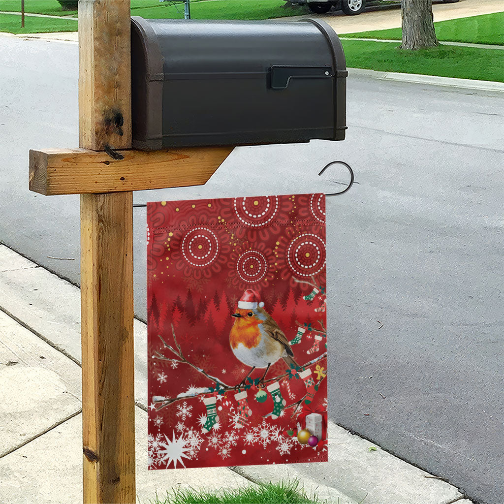 Australia Red - capped Robin Christmas In July Garden Flag Aussie Passerine Bird Merry Xmas