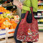 Australia Red - capped Robin Christmas In July Grocery Bag Aussie Passerine Bird Merry Xmas
