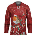 Australia Red - capped Robin Christmas In July Hockey Jersey Aussie Passerine Bird Merry Xmas